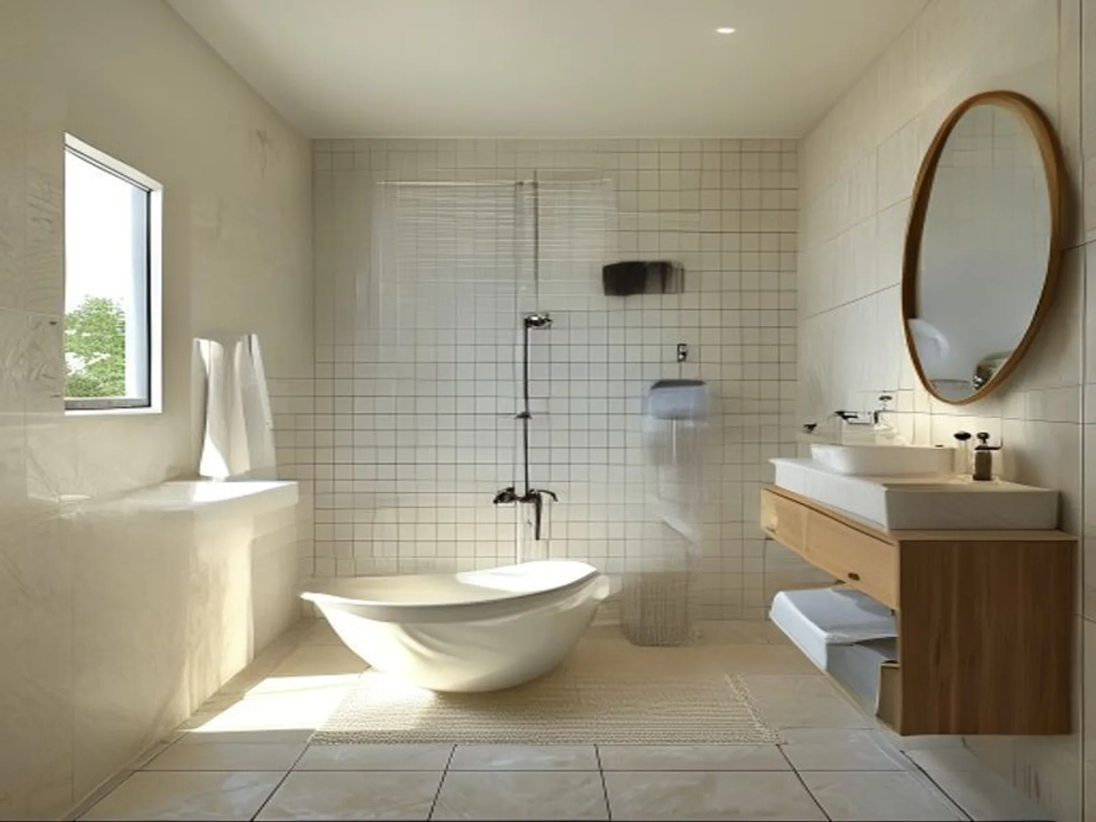 Après rénovation : douche à l'italienne moderne posée par nos plombiers à Tours