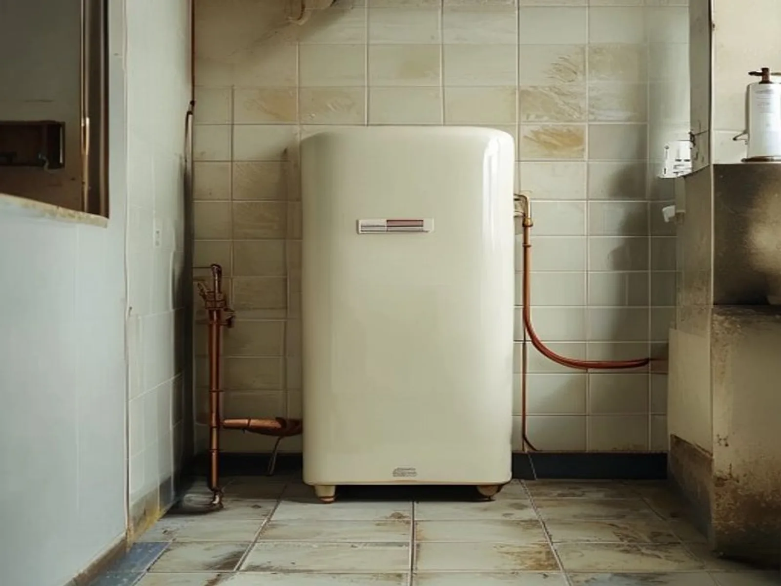 Avant remplacement : ancien chauffe-eau entartré à Tours avant intervention